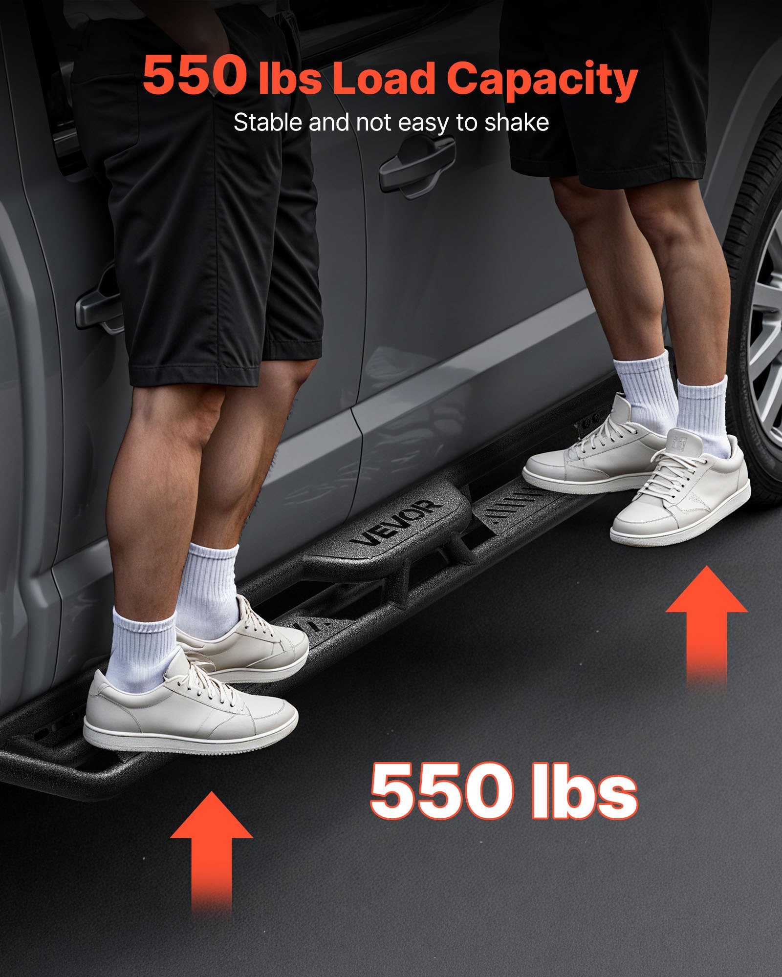 VEVOR Running Boards, 6 Inches Side Steps Compatible with 2019-2025 Chevy Silverado/GMC Sierra 1500 Crew Cab, 2020-2025 Chevy Silverado/GMC Sierra 2500HD 3500HD Crew Cab, Black Carbon Steel Nerf Bars