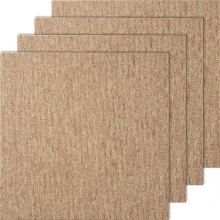 VEVOR Carpet Tiles Reusable, 20"x 20" Carpet Squares With Padding Attached, Soft Padded Carpet Tiles, Easy Install DIY for Bedroom Living Room Indoor Outdoor (16 Tiles, Dark Brown)