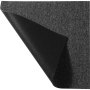 VEVOR carpet tiles with dark grey fabric texture and a corner lifted to reveal black underside.