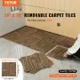 VEVOR Carpet Tiles Reusable, 20"x 20"Carpet Squares With Padding Attached, Soft Padded Carpet Tiles, Easy Install DIY for Bedroom Living Room (12Tiles, Mixed Brown)