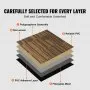VEVOR Carpet Tiles Reusable, 20"x 20"Carpet Squares With Padding Attached, Soft Padded Carpet Tiles, Easy Install DIY for Bedroom Living Room (12Tiles, Mixed Brown)