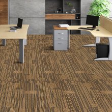 VEVOR Carpet Tile Floor 12pcs Squares w/Padding Attached 20"x 20"Mixed Brown