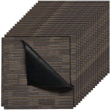 Carpet Tiles Reusable 24x24 inch 24 PCS Modular Rug Soft Padded Gray Brown