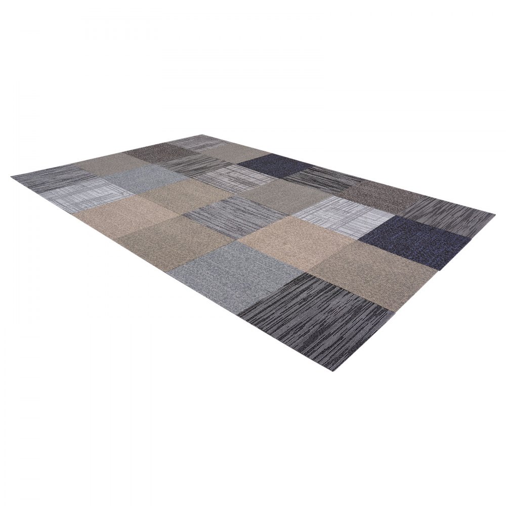 VEVOR Carpet Tiles Reusable 20x20 inch, 24 PCS Modular Carpet Square Rug, Commercial Floor Soft Padded for Seamless Cover 66.6sq.ft, Easy DIY Replacement for Living Room Bedroom Indoor,Multicolor