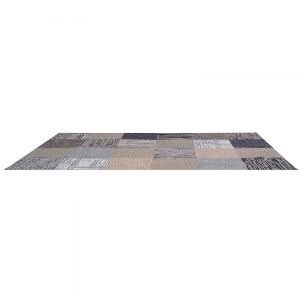 VEVOR Carpet Tiles Reusable 20x20 inch, 24 PCS Modular Carpet Square Rug, Commercial Floor Soft Padded for Seamless Cover 66.6sq.ft, Easy DIY Replacement for Living Room Bedroom Indoor,Multicolor