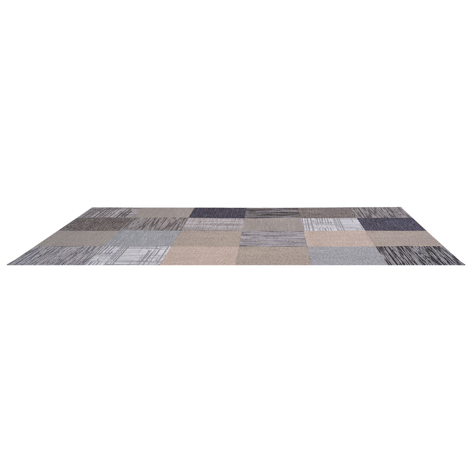 VEVOR Carpet Tiles Reusable 20x20 inch, 24 PCS Modular Carpet Square Rug, Commercial Floor Soft Padded for Seamless Cover 66.6sq.ft, Easy DIY Replacement for Living Room Bedroom Indoor,Multicolor