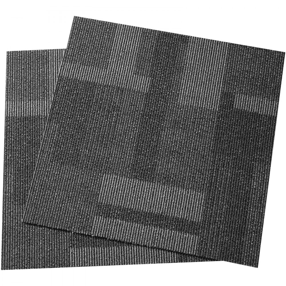 VEVOR Carpet Tiles Reusable, 24"x 24"Carpet Squares With Padding Attached, Soft Padded Carpet Tiles, Easy Install DIY for Bedroom Living Room (24Tiles, Mixed Gray)