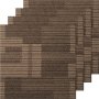 VEVOR teppefliser gjenbrukbare, 24" x 24" teppekvadrater med polstring festet, myke polstrede teppefliser, enkel installasjon DIY for soveromsstue (24fliser, blandet brun)