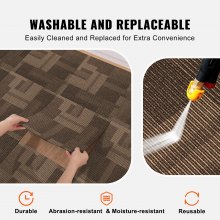 VEVOR Carpet Tiles Reusable, 24"x 24"Carpet Squares With Padding Attached, Soft Padded Carpet Tiles, Easy Install DIY for Bedroom Living Room (24Tiles, Mixed Brown)