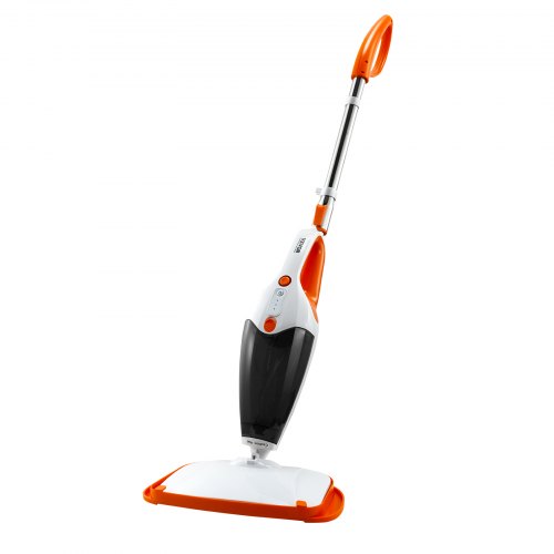 VEVOR Steam Mop, 5-in-1 Hard Wood Floor Cleaner with 4 Replaceable Brush Heads, for Various Hard Floors, Like Ceramic, Granite, Marble, Linoleum, Natural Floor Mop with 2 pcs Machine Washable Pads