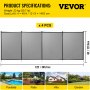 VEVOR Pool Fencing Mesh, 4 x 48 ft Swimming Pool Fence, 1000D PVC Mesh Fabric Removable Pool Fence, Pool Fence for Inground Pools with Aluminum Poles and Stainless Steel Tubes for Security and Privacy