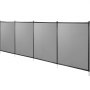VEVOR pool fence in black mesh with sturdy vertical supports.