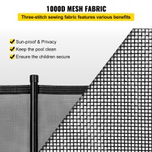 VEVOR Pool Fence for Inground Pools, 4' x 48' - Pool Fence, Black Mesh Barrier - Removable DIY Pool Fencing, with Section Kit (4' x 48')
