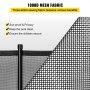 VEVOR Pool Fencing Mesh, 4x96ft Swimming Pool Fence, 1000D PVC Mesh Fabric Removable Pool Fence, Pool Fence for Inground Pools with Aluminum Poles and Stainless Steel Tubes for Security and Privacy