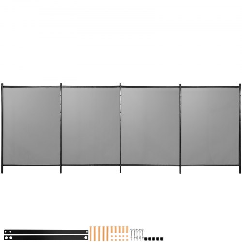 VEVOR Sentry Security Pool Fence 4x48 ft Removable Pool Fence Hole Size 1.1x 3.5 in Pool Fences for In-ground Pools 44 Sleeves Pool Fence DIY by Life Saver Fencing Section Kit Black
