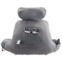 VEVOR Reading Pillow, Large Bed Pillow with Removable Headrest, Back Pillow with 3 Pockets, Shredded Memory Foam and Washable Short Velvet Cloth, Side with Handles for Reading, Gaming, Resting, Grey