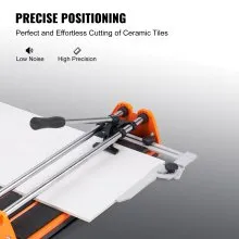 VEVOR Manual Tile Cutter, 17 inch, Porcelain Ceramic Tile Cutter with Tungsten Carbide Cutting Wheel, Infrared Positioning, Anti-Skid Feet, Double Rails for professional installers or beginners