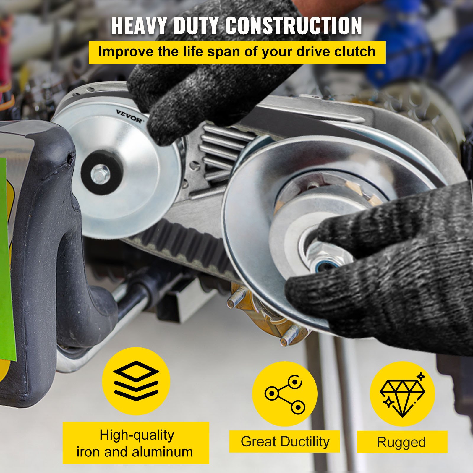 VEVOR Torque Converter 4-7HP Go Kart Clutch 1Inch Replaces Comet TAV2 Manco 10T 40 or 41 and 12T 35 Chain Drive Belt (1\" 10T 40/41and 12T 35 Chain)