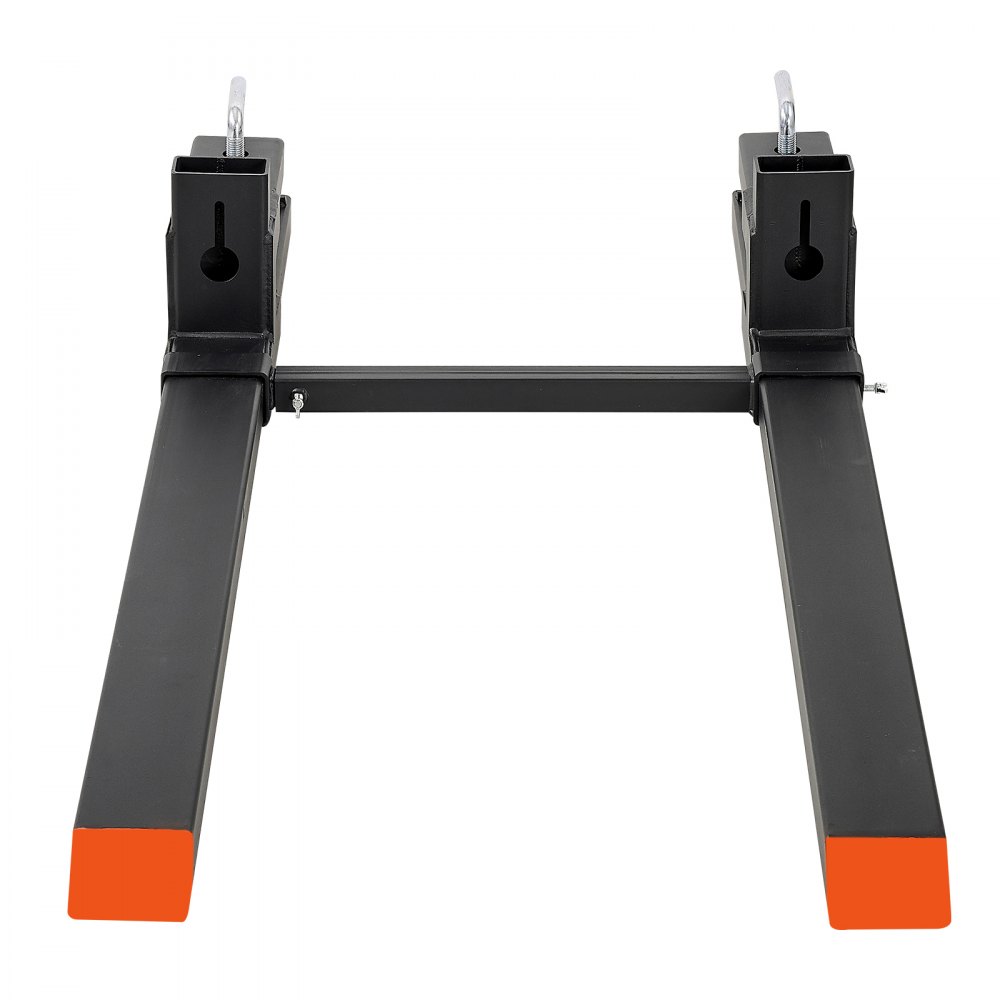 VEVOR Pallet Forks 4000 lbs Clamp-On Pallet Forks, 60 in Length Orange Tips, for Tractor Attachments, Skid Steer & Loader Bucket, Adjustable Stabilizer Bar, Heavy-Duty Reinforced Tractor Bucket Fork