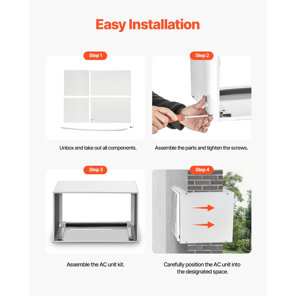 VEVOR Air Conditioner Wall Sleeve, 26 in Through the Wall Air Conditioner Sleeve, Wall Sleeve, Compatible with Most Brands of Through the Wall AC, Durable and Weather-Resistant Insulation Accessories