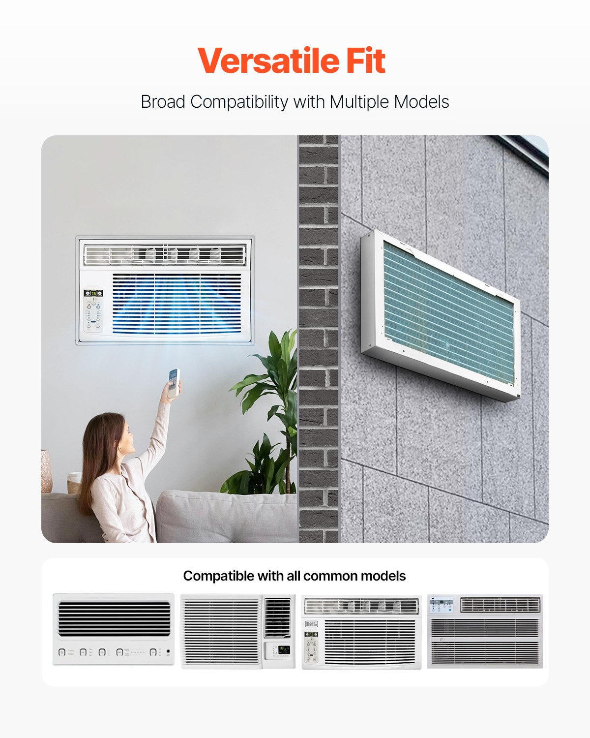 VEVOR Air Conditioner Wall Sleeve, 26 in Through the Wall Air Conditioner Sleeve, Wall Sleeve, Compatible with Most Brands of Through the Wall AC, Durable and Weather-Resistant Insulation Accessories