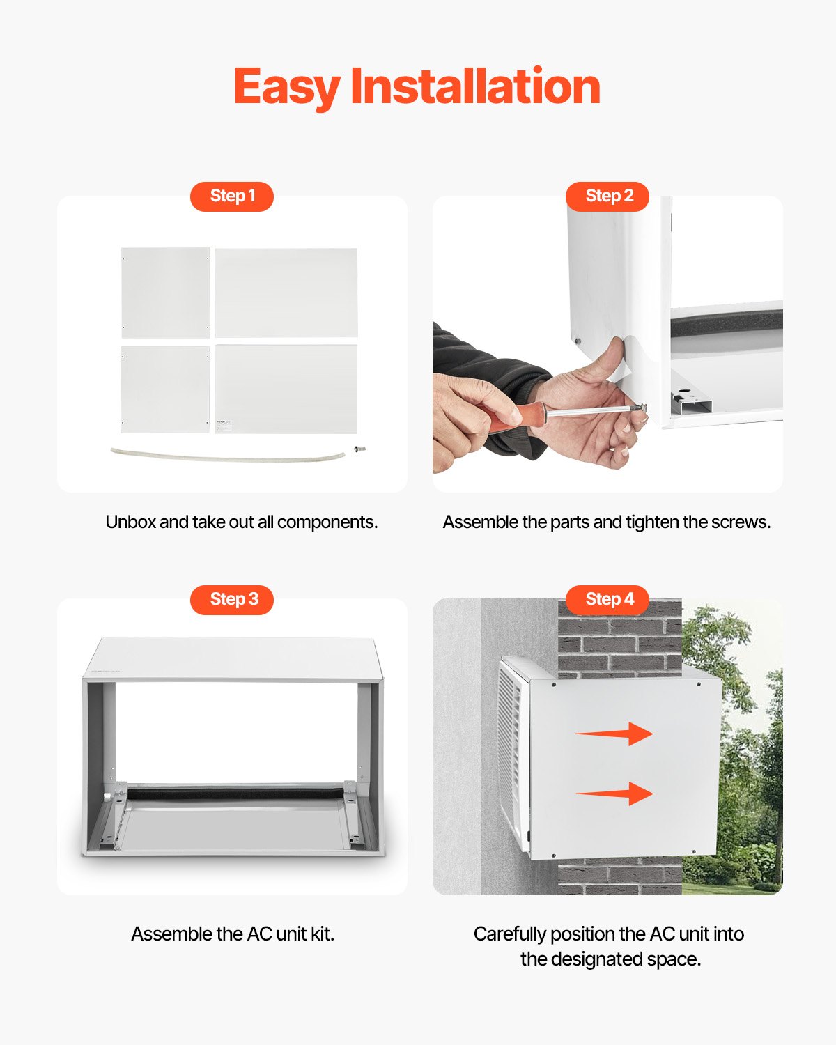 VEVOR Air Conditioner Wall Sleeve, 26 in Through the Wall Air Conditioner Sleeve, Wall Sleeve, Compatible with Most Brands of Through the Wall AC, Durable and Weather-Resistant Insulation Accessories