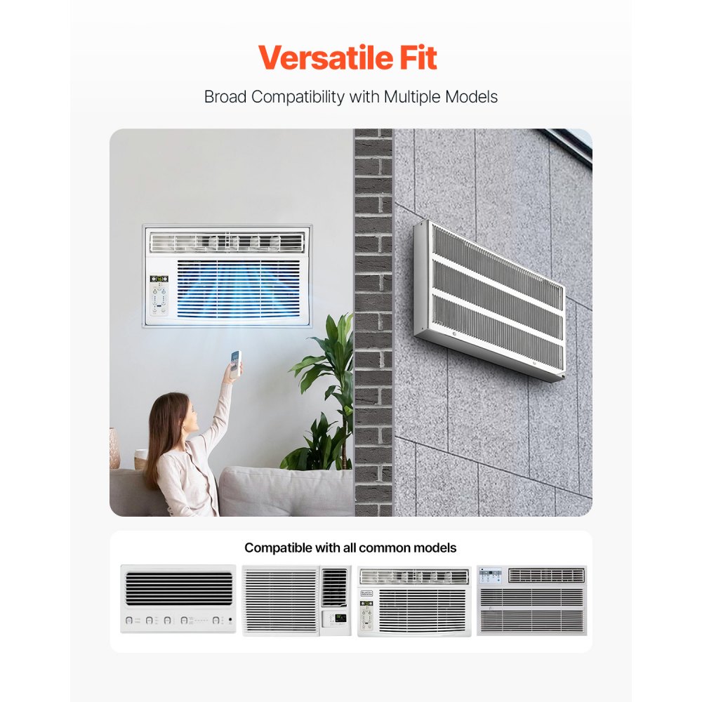VEVOR Air Conditioner Wall Sleeve, 26 in Through the Wall Air Conditioner Sleeve, Exterior Grille, Wall AC Sleeve, Fit Most Brands of Through the Wall Air Conditioner, Durable and Weather-Resistant