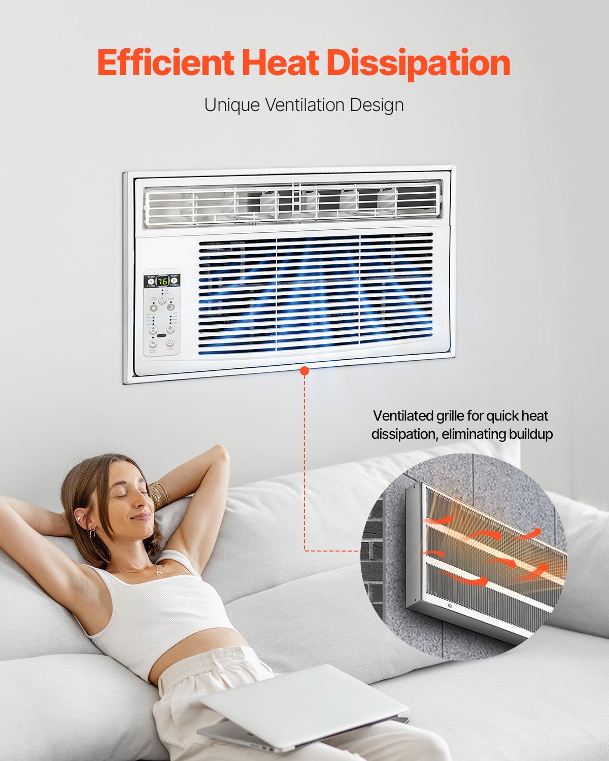 VEVOR Air Conditioner Wall Sleeve, 26 in Through the Wall Air Conditioner Sleeve, Exterior Grille, Wall AC Sleeve, Fit Most Brands of Through the Wall Air Conditioner, Durable and Weather-Resistant