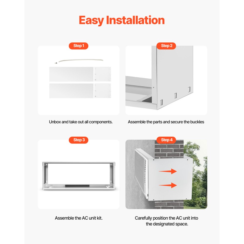 VEVOR Air Conditioner Wall Sleeve, 42 in Through the Wall Air Conditioner Sleeve, Wall Sleeve, Compatible with Most Brands of Through the Wall AC, Durable and Weather-Resistant Insulation Accessories