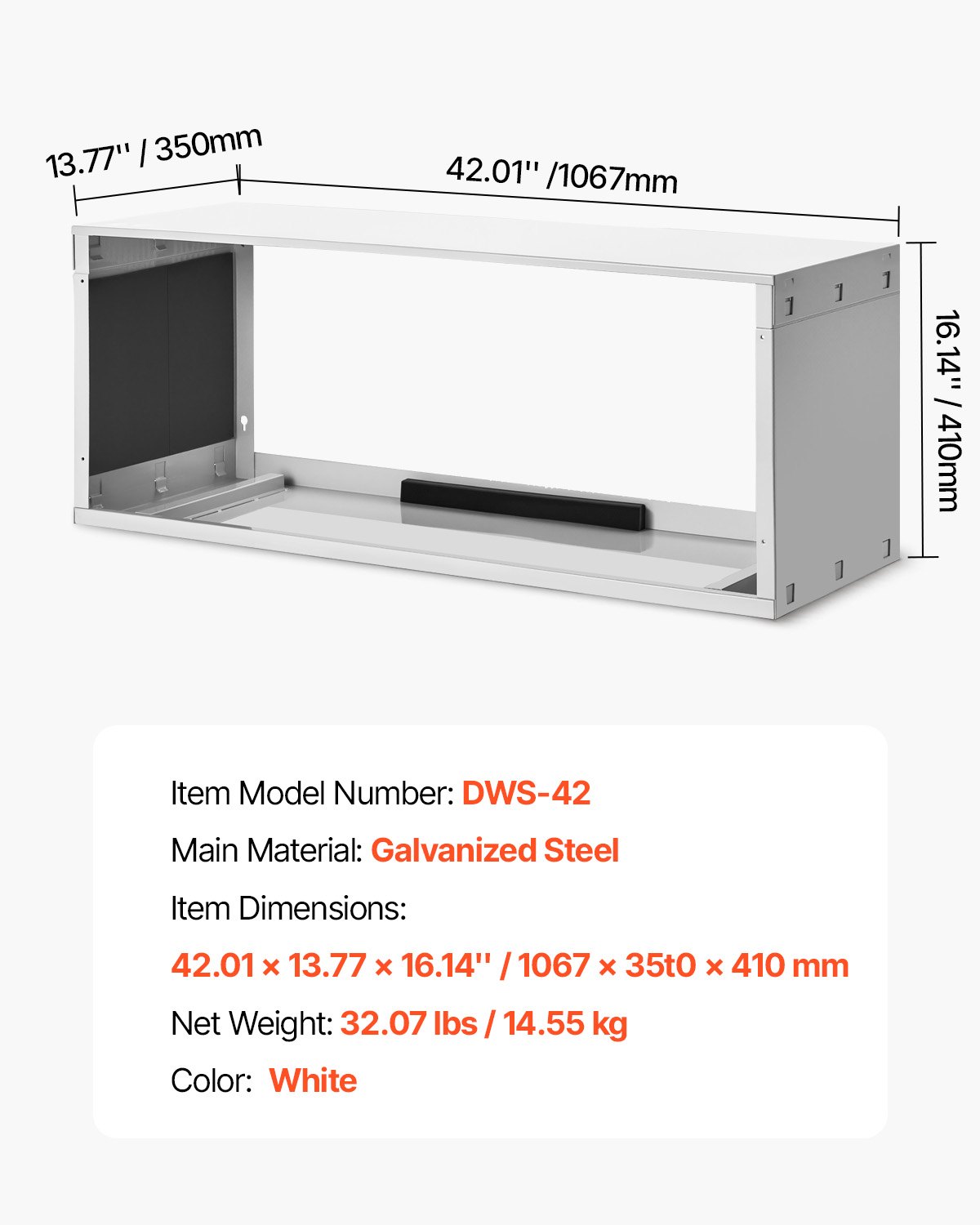 VEVOR Air Conditioner Wall Sleeve, 42 in Through the Wall Air Conditioner Sleeve, Wall Sleeve, Compatible with Most Brands of Through the Wall AC, Durable and Weather-Resistant Insulation Accessories