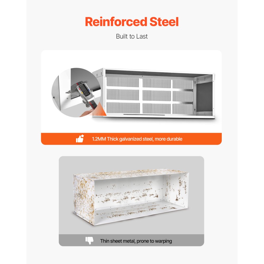 VEVOR Air Conditioner Wall Sleeve, 42 in Through the Wall Air Conditioner Sleeve, Exterior Grille, Wall AC Sleeve, Fit Most Brands of Through the Wall Air Conditioner, Durable and Weather-Resistant