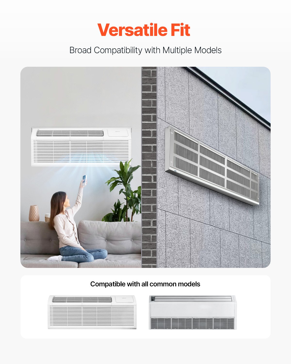 VEVOR Air Conditioner Wall Sleeve, 42 in Through the Wall Air Conditioner Sleeve, Exterior Grille, Wall AC Sleeve, Fit Most Brands of Through the Wall Air Conditioner, Durable and Weather-Resistant
