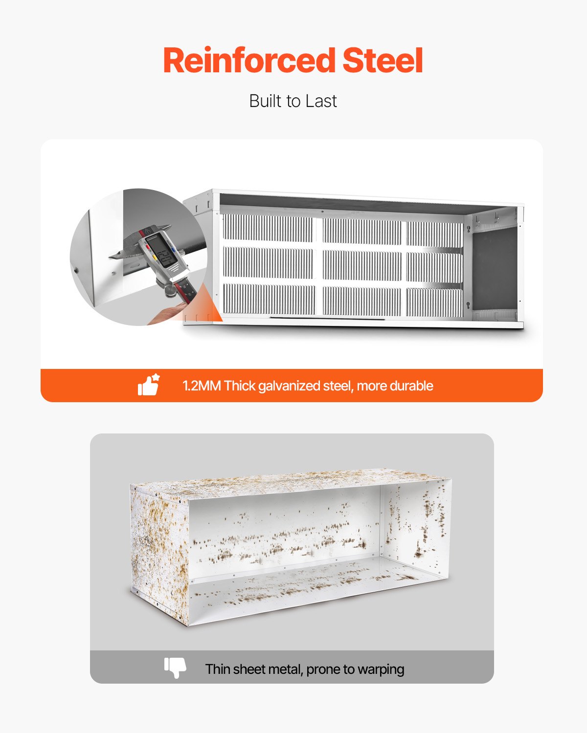 VEVOR Air Conditioner Wall Sleeve, 42 in Through the Wall Air Conditioner Sleeve, Exterior Grille, Wall AC Sleeve, Fit Most Brands of Through the Wall Air Conditioner, Durable and Weather-Resistant