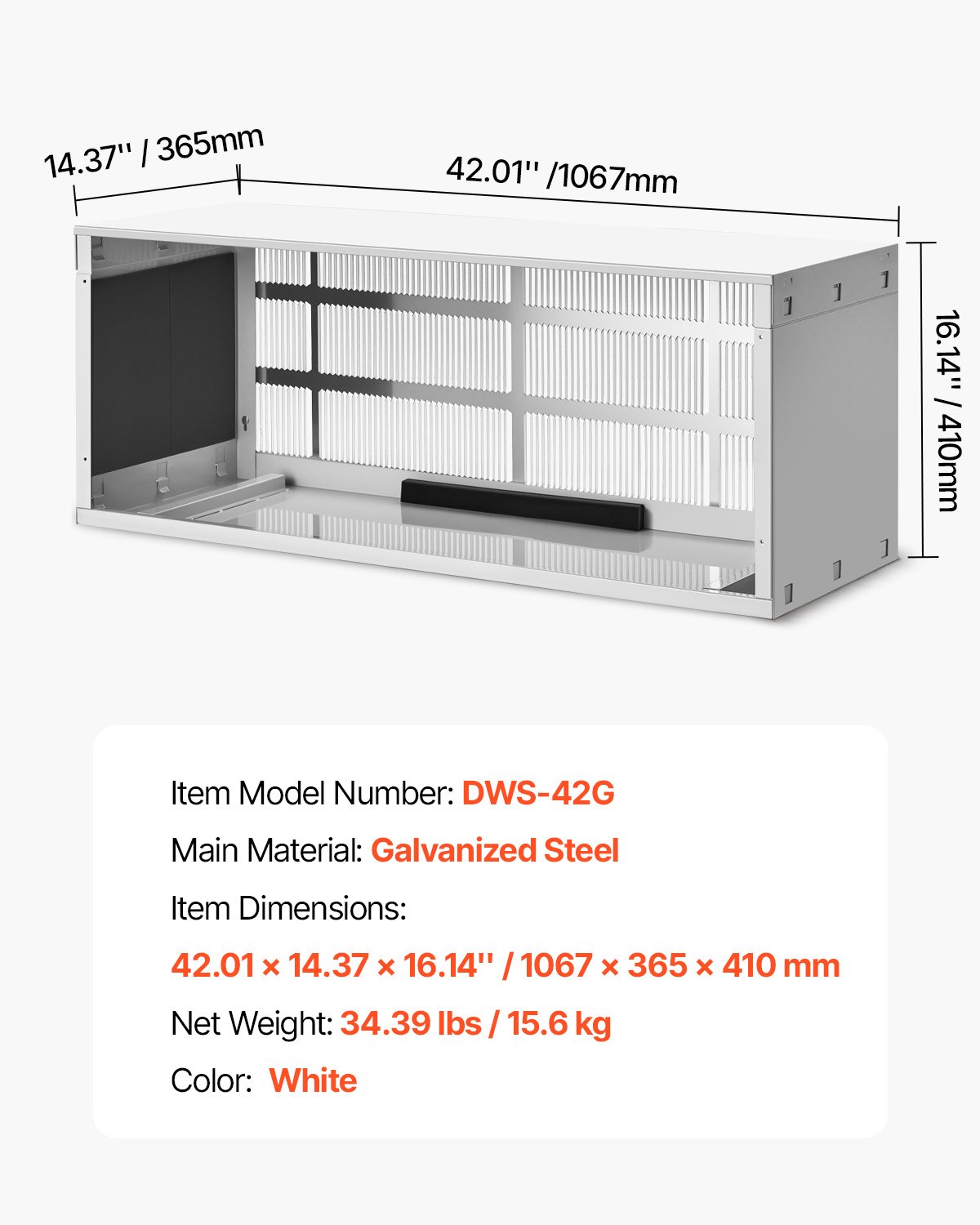 VEVOR Air Conditioner Wall Sleeve, 42 in Through the Wall Air Conditioner Sleeve, Exterior Grille, Wall AC Sleeve, Fit Most Brands of Through the Wall Air Conditioner, Durable and Weather-Resistant