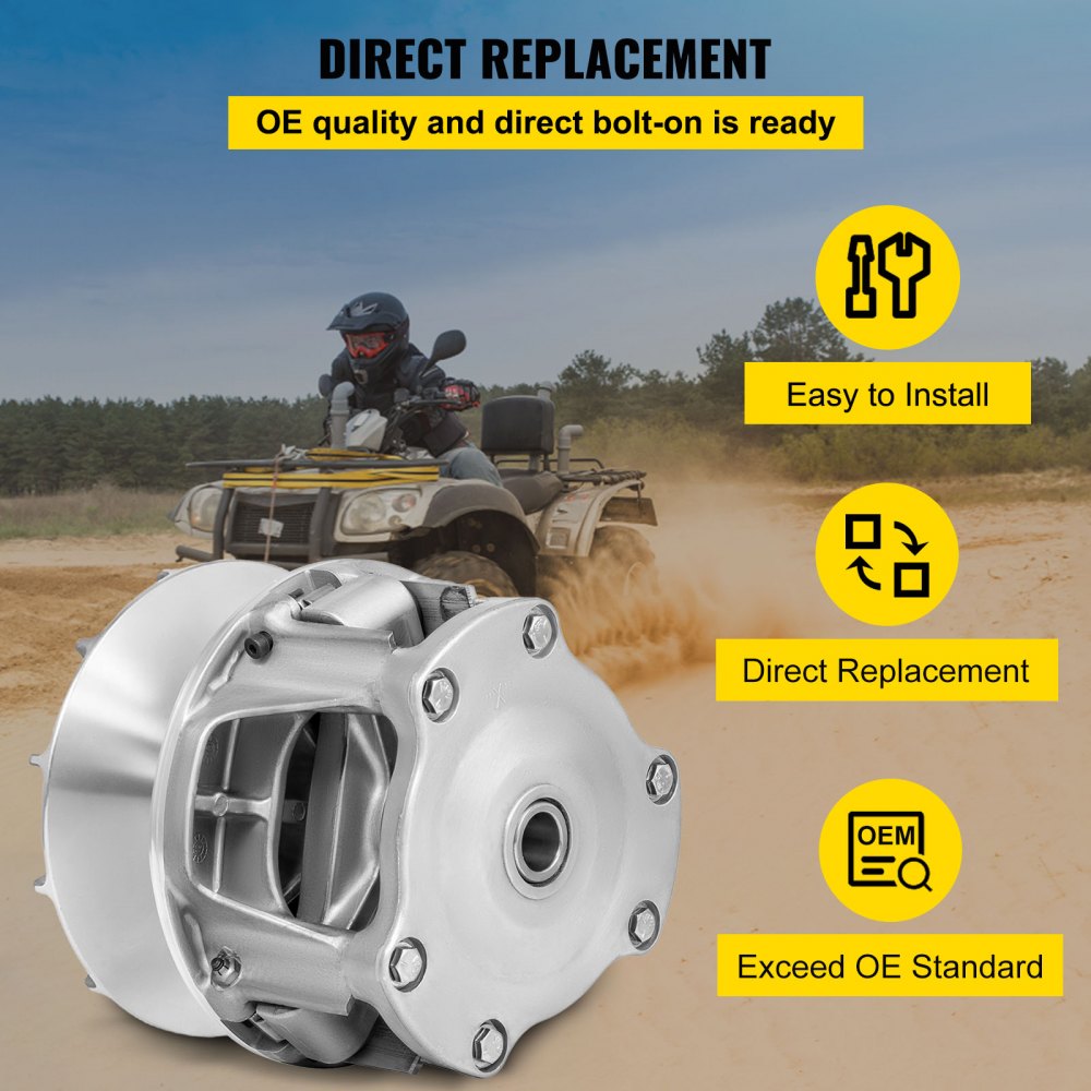 VEVOR Driven Clutch Aluminum Alloy Primary Drive Clutch Compatible With 2014-2021 Polaris RZR 1000, OEM Replacement with Heat Treated Center Shaft