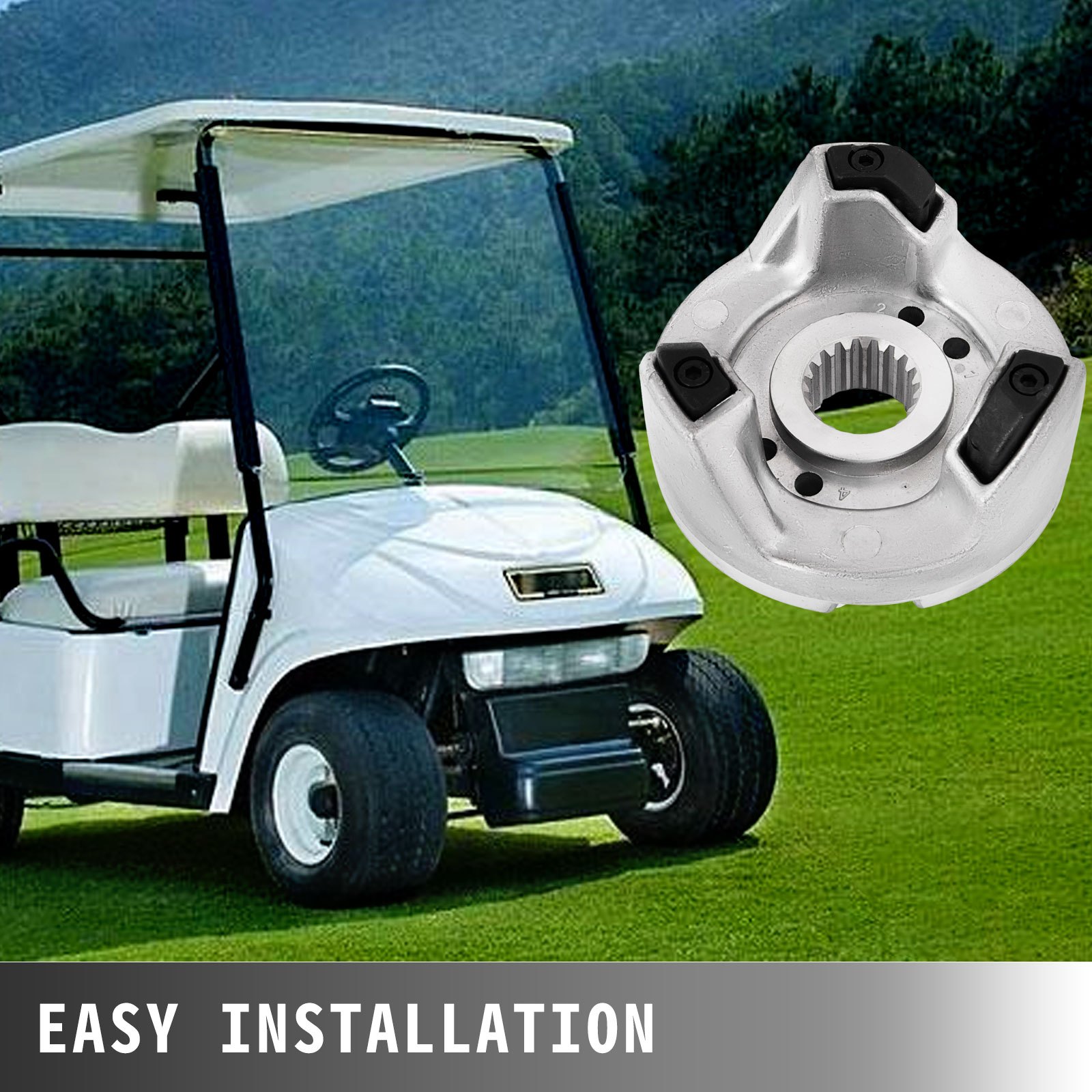 VEVOR Rear Driven Clutch Kit for Yamaha Gas Golf Cart G2-G22 1985+ Secondary Clutch Driven Kit with Belt JN6-G6201-03 JN6-G6201-04, Silver