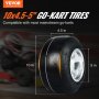 VEVOR Go Kart Tires and Rims, 10x4.5-5" Go Kart Wheels, 2-Pack Front Wheels, Aluminum Alloy Rims and Rubber Tires, Hub-Rim Fit Bolt Pattern 1.57 inch with 3 Bolt Holes, Replacement Pneumatic Tire