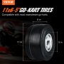 VEVOR Go Kart Tires and Rims, 11x6-5" Go Kart Wheels, 2-Pack Rear Wheels, Aluminum Alloy Rims and Rubber Tires, Hub-Rim Fit Bolt Pattern 1.57 inch with 3 Bolt Holes, Replacement Pneumatic Tire