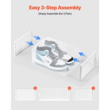 Shoe Storage Boxes 12 Pack Stackable Shoe Storage Organizers US Size 11 White