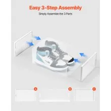 VEVOR Shoe Storage Boxes 12 Pack Stackable Storage Organizers US Size 11 White