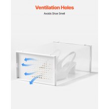 Shoe Storage Boxes 12 Pack Stackable Shoe Storage Organizers US Size 11 White