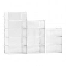 Shoe Storage Boxes 12 Pack Stackable Shoe Storage Organizers US Size 11 White