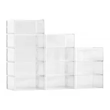 VEVOR Shoe Storage Boxes 12 Pack Stackable Storage Organizers US Size 11 White