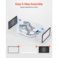 Shoe Storage Boxes 12 Pack Stackable Shoe Storage Organizers US Size 11 Black