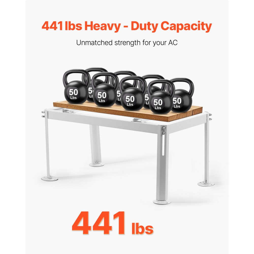 VEVOR Mini Split Ground Stand, Adjustable Anti-Vibration Mini Split Stand for 9000-24000 BTU Ductless Air Conditioner Heat Pump, Heavy Duty AC Base Bracket Floor Mount w/ 200kg Max. Load Capacity