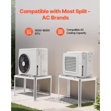 Mini Split Ground Stand Adjustable Anti Vibration for 9000-18000 BTU