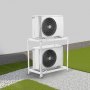 VEVOR Mini Split Ground Stand, Anti-Vibration Mini Split Stand for 9000-18000 BTU Ductless Air Conditioner Heat Pump, Heavy Duty AC Base Bracket Floor Mount w/ 551LBS Max. Load,Dual Levels
