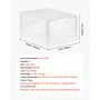 VEVOR Shoe Storage Boxes, 6 Pack Clear Stackable Shoe Boxes Storage Organizers with Magnetic Door, Fit up to US Size 13, Plastic Sneaker Containers for High Heels, Boots, and Hats, Transparent White