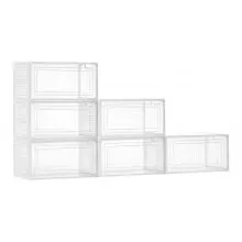 VEVOR Shoe Storage Boxes 6PCS Stackable Shoe Boxes US Size 13 Transparent White