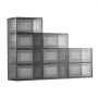 VEVOR Shoe Storage Boxes, 9 Pack Clear Stackable Shoe Boxes Storage Organizers with Magnetic Door, Fit up to US Size 13, Plastic Sneaker Containers for High Heels, Boots, and Hats, Transparent Black